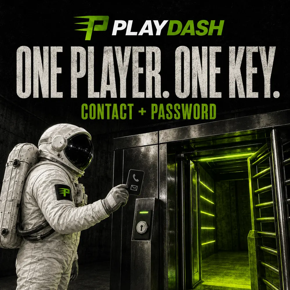 PlayDash astronaut using one contact and password to access one account